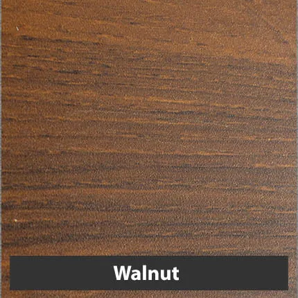 Walnut woodgrain aluminium finish