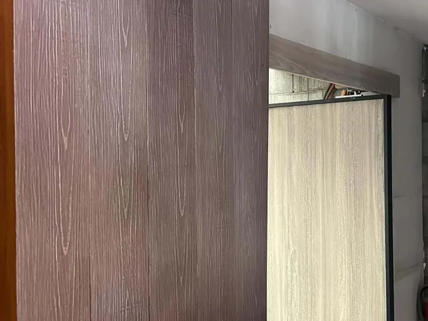 Smoked Oak woodgrain aluminium finish
